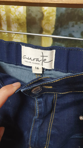 CURATE By Trelise "Long standing" pearl embellished jeans! 16
