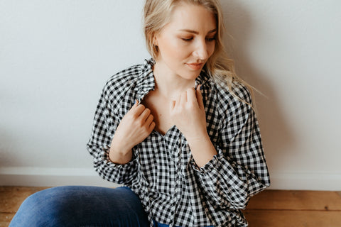 HEIDI FRANK (NZ) Gingham Finn blouse! 8-10