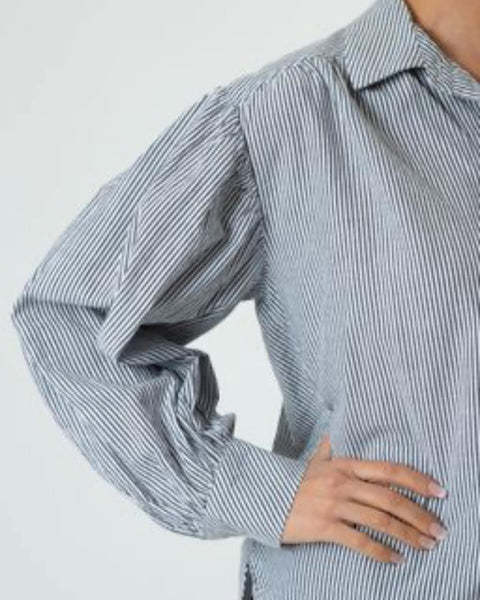 STELLA & GEMMA (BN) "Dolly" seersucker top - Black stripe! 16