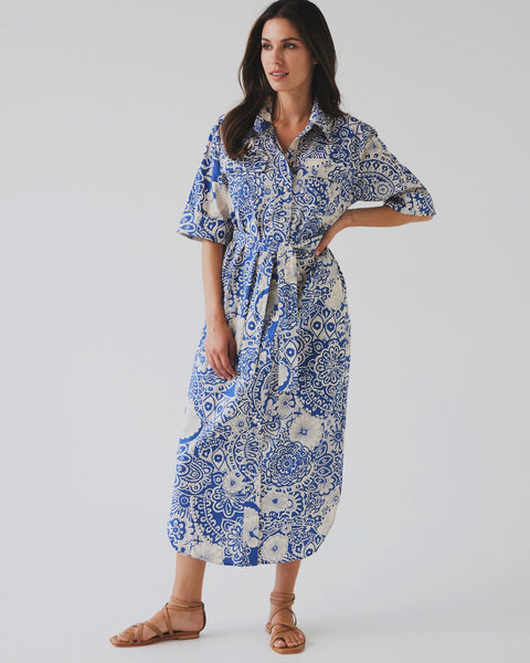 TUESDAY (LN) Julia shirt dress - Blue mandala! 12