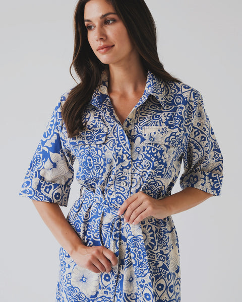 TUESDAY (LN) Julia shirt dress - Blue mandala! 12