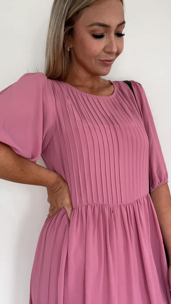 JANE JAMES (LN) Laurel pin-tuck front dress! 12