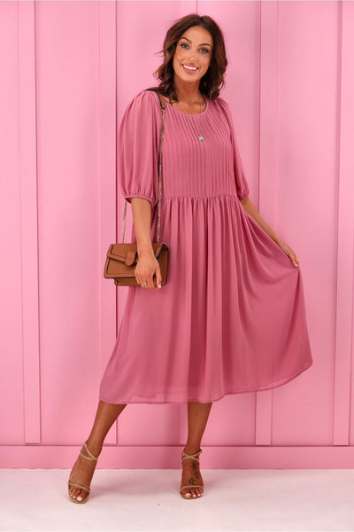 JANE JAMES (LN) Laurel pin-tuck front dress! 12