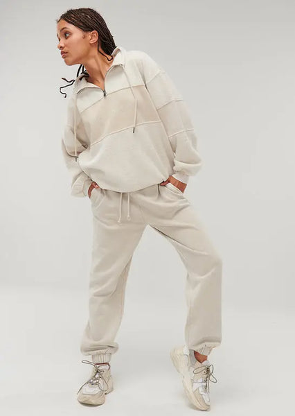 GHANDA (BN) "Track north" stone grey trackies! 6-8