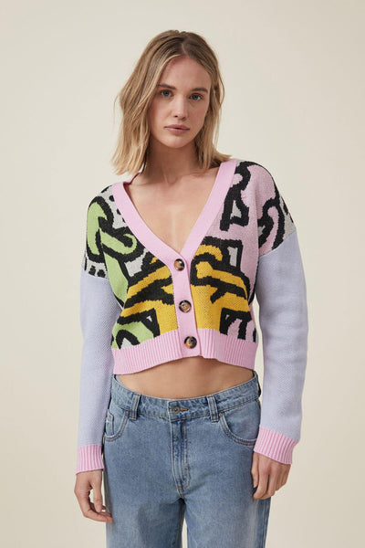 COTTON ON - K.Haring print crop cardi! 12-14