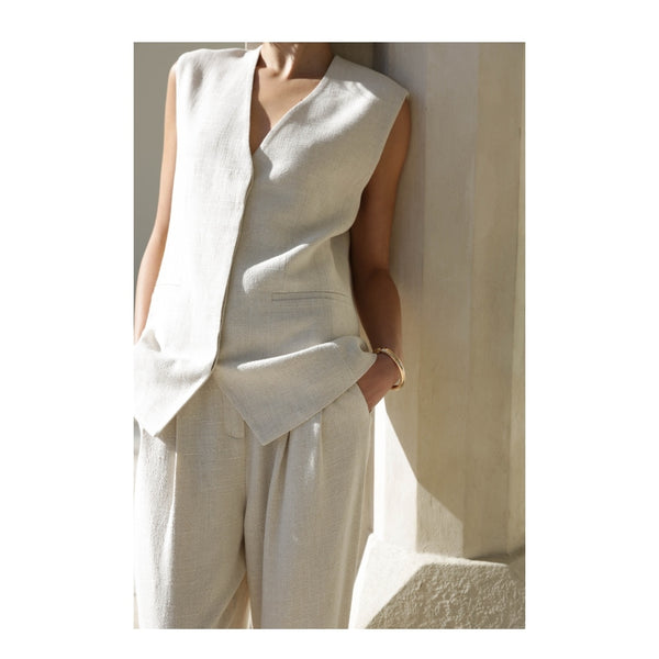 MOOCHI "Accept" linen blend waistcoat! 12