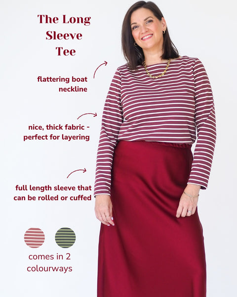 THE EDIT (LN) Maroon stripe L/S tee! 14