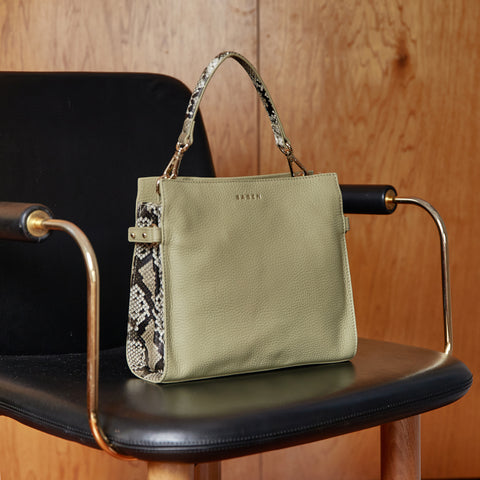 SABEN (LN) Leather Bea python bag - Tussock!