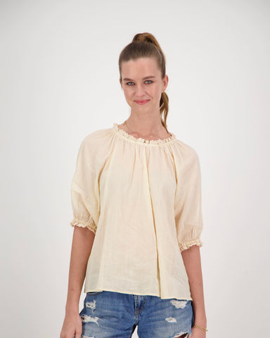 BRIARWOOD - Ramie voile lace trim top! 12-14