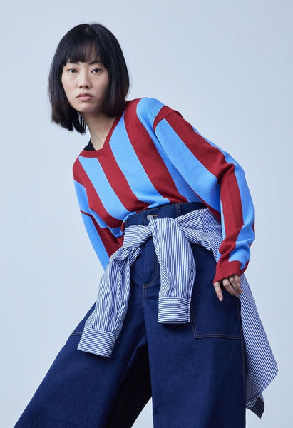 RICOCHET "Messi" stripe knit top! 12-14