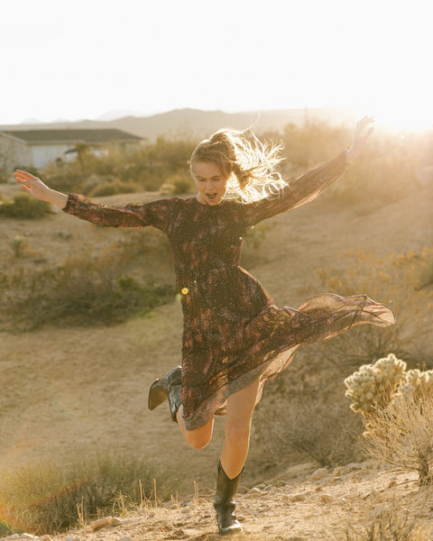 MINKPINK - Shirred Tahlia maxi dress - Galaxy floral! 12-14