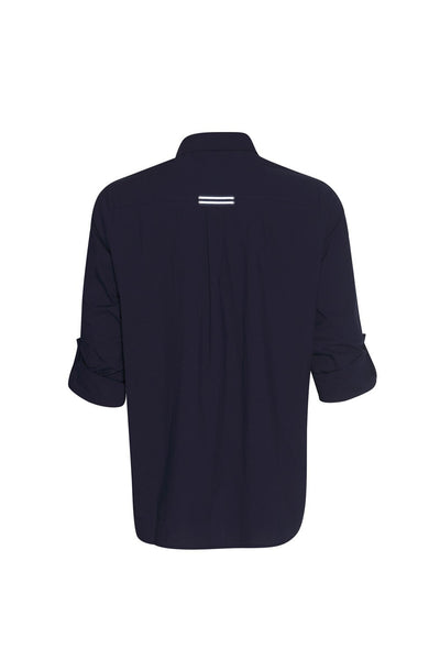 MADLY SWEETLY - Navy stripe mixed media shirt! 18