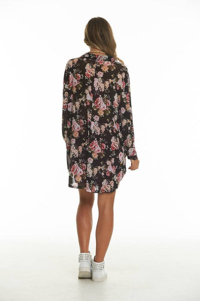 CHARLO - Mesh oversized floral shirt! 8-18