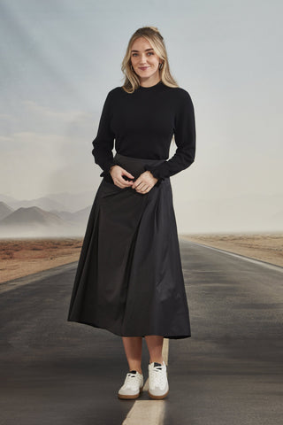 VERGE (LN) Stroll A-line twill midi skirt! 14