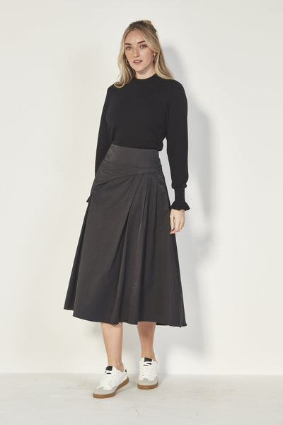 VERGE (LN) Stroll A-line twill midi skirt! 14