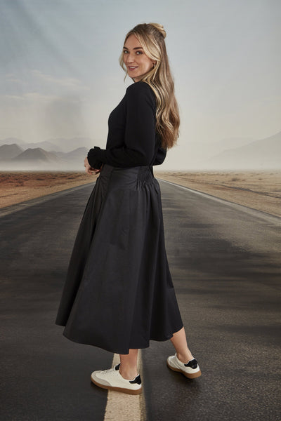 VERGE (LN) Stroll A-line twill midi skirt! 14