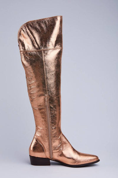 HEY MONDAY - Cybele thigh high rose gold leather boots! 41