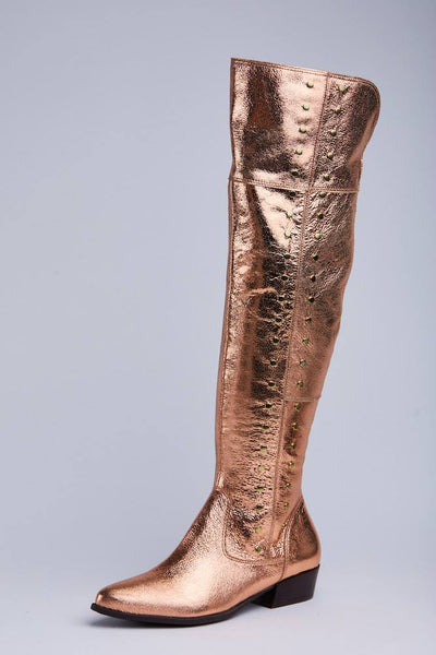 HEY MONDAY - Cybele thigh high rose gold leather boots! 41