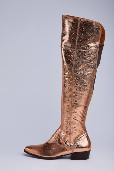 HEY MONDAY - Cybele thigh high rose gold leather boots! 41