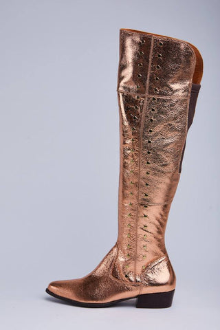 HEY MONDAY - Cybele thigh high rose gold leather boots! 41