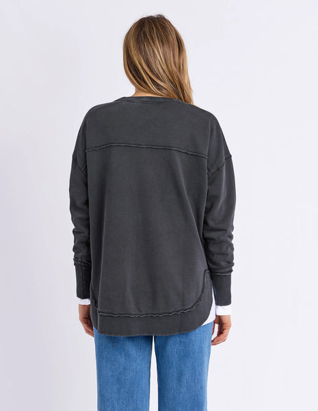 FOXWOOD (LN) Vintage posy jumper - Washed black! 12-16