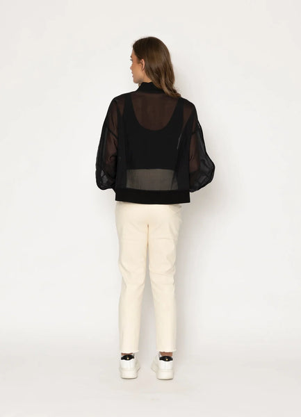 TWO BY TWO (LN) Cerise mesh bomber jacket! 10-12