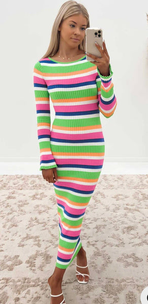 CHARLIE HOLIDAY - Martina rib knit maxi dress! 8-10