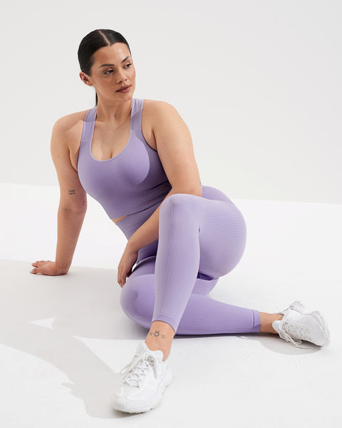 AIMN (BN) "Lavande ribbed seamless" tights! 10