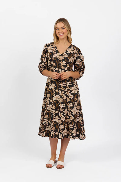VASSALLI - Roma brown floral midi dress! 16