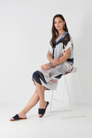 CHOCOLAT (NZ) Mea Culpa printed chiffon dress! 14