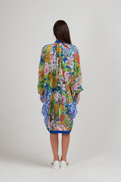 AUGUSTINE (LN) Stevie blue zebra kimono - Long! 8-16