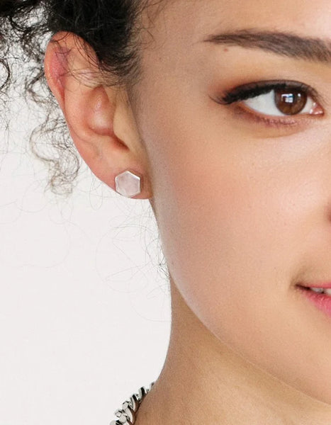 CATHY POPE - Rose quartz sterling silver earring!