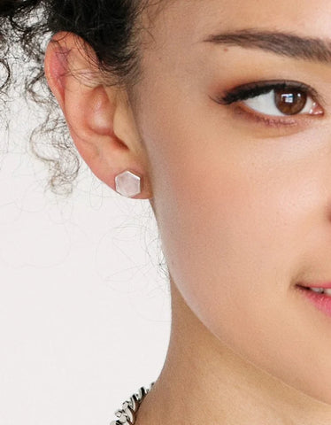 CATHY POPE - Rose quartz sterling silver earring!