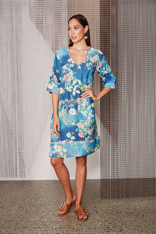 VERGE - Blue "Botanical" dress + pockets! 12