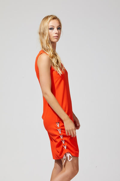 AMAYA "Fumi" orange lace detail dress! 10