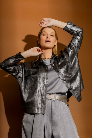 MOTTO (LN) Silver metallic Lame jacket! 12