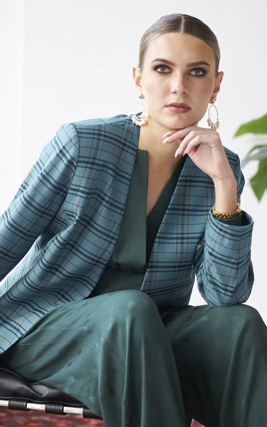 OBI (LN) NZ - "Vivienne plaid" wool blazer! 14