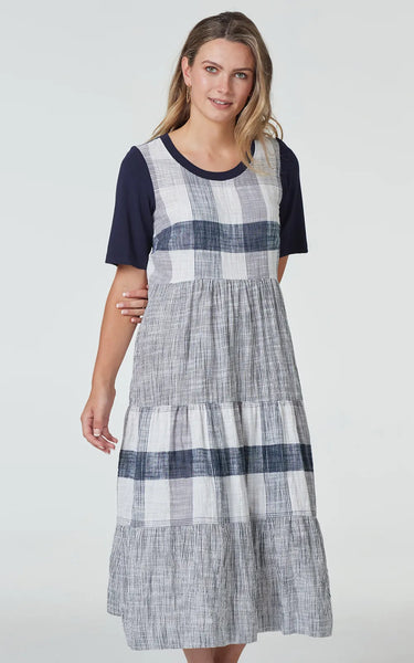 OBI (LN) NZ - Amalfi tier plaid dress - Ink! 16