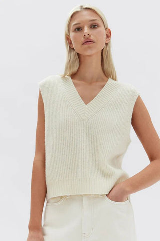 ASSEMBLY LABEL - Cream wool knit crop vest! 12