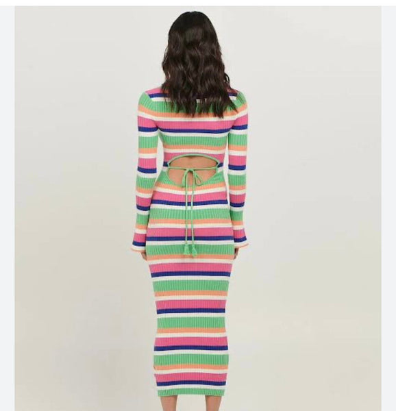 CHARLIE HOLIDAY - Martina rib knit maxi dress! 8-10