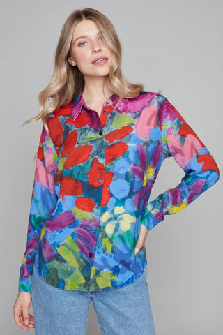 CLAIRE DESJARDINS - Floral abstract print shirt! 12