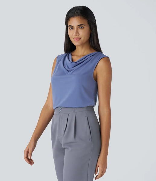 HALARA - Cornflower blue cowl neck top! 14