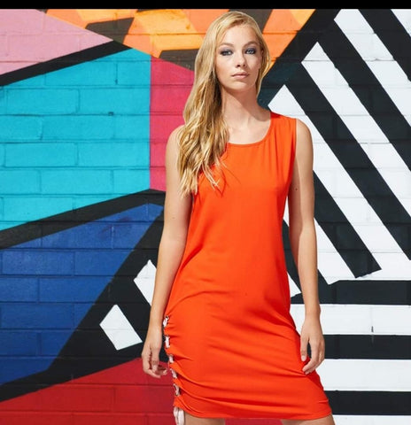 AMAYA "Fumi" orange lace detail dress! 10