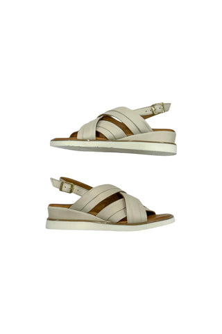 RILASSARE (LN) Treble leather sandals - Cream! 40
