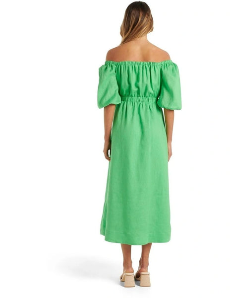 FOREVER NEW - Linen spring green midi dress! 10