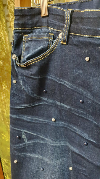 CURATE By Trelise "Long standing" pearl embellished jeans! 16