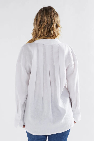 ELK - French linen pleat back Stilla shirt! 10-12