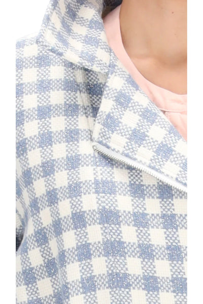 AMAYA  Giselle" metallic check print coat! 10