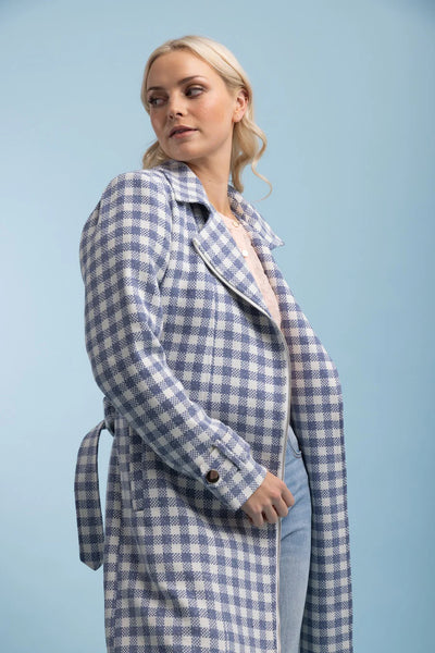 AMAYA  Giselle" metallic check print coat! 10