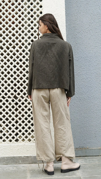 IMAGINE (LN) Pleat detail linen blend pant - Latte! 12-16